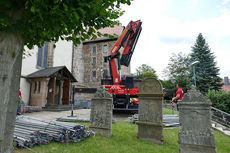 Einrüstung des Kircheninnenraumes (Foto: Karl-Franz Thiede)